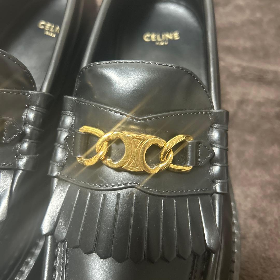 CELINE ブラック フリンジローファー
