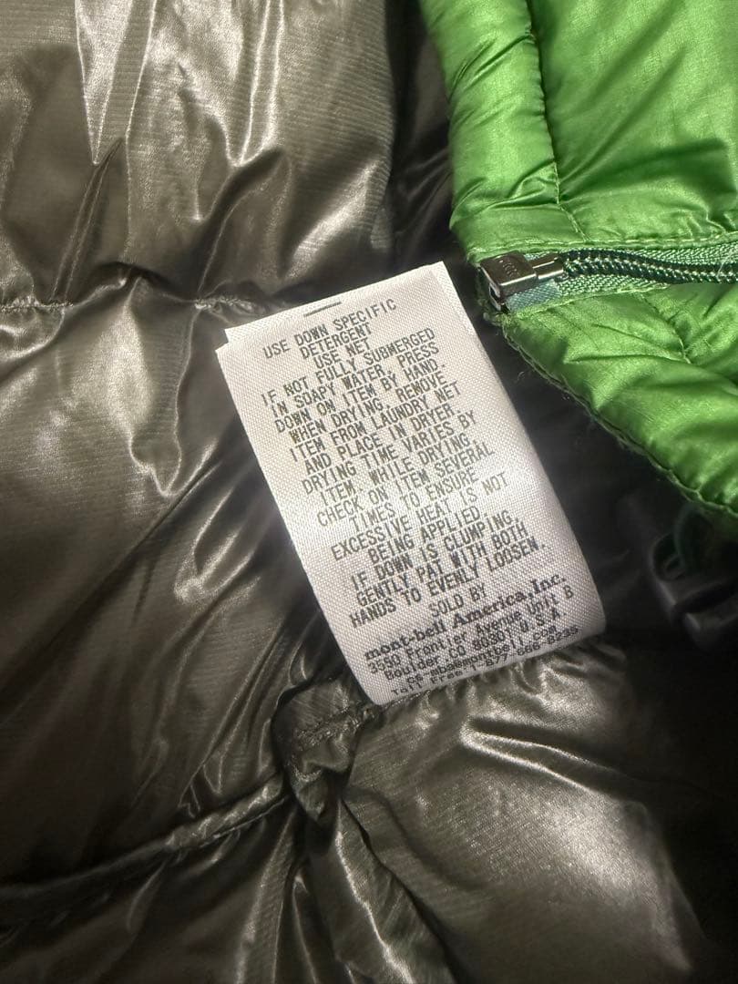 完売品 montbell スペリオダウンパーカ グリーン L 新品未使用 タグ付