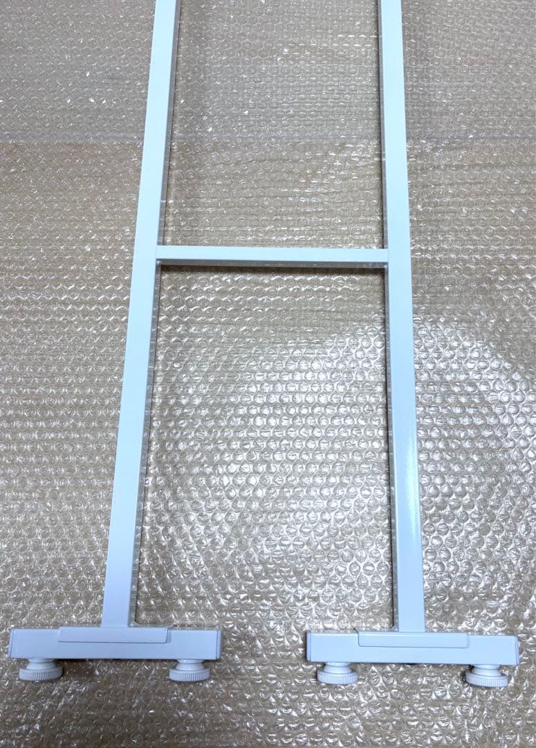 川口工器 ラダーランドリーラック ホワイト 棚3段 ミドル 200〜250cm