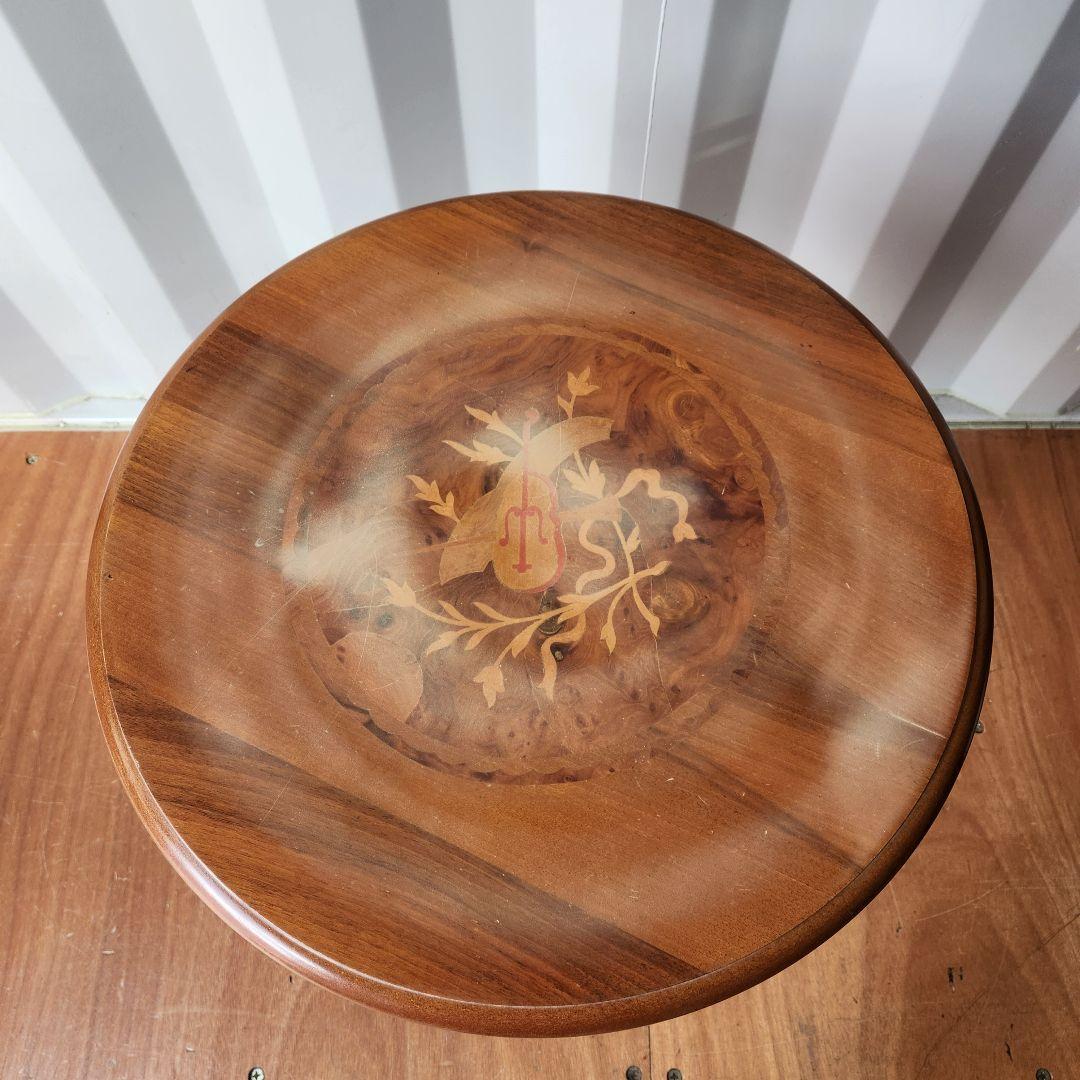 はる屋　象嵌細工 猫脚 テーブル サイドテーブル 飾台 イタリア製