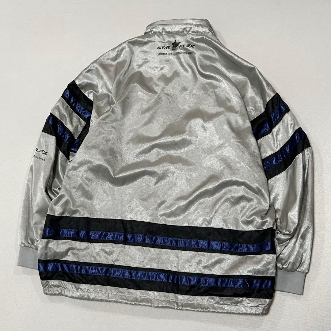 90s ナイロン セットアップ ジャージ シャイニーシルバー y3k Cyber