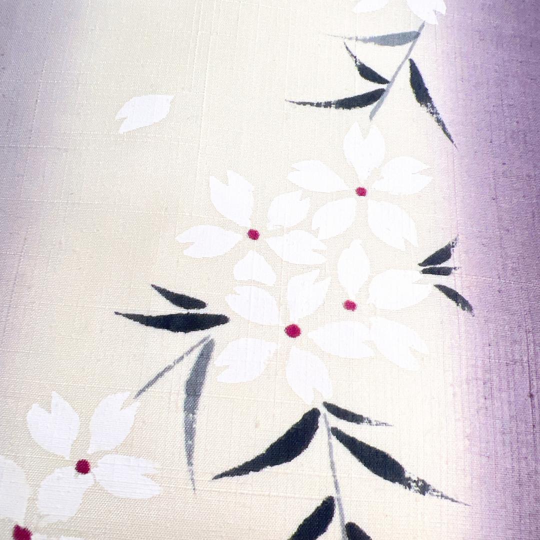 名古屋帯　紬　桜　縦縞　グラデーション　着物　122b d ms