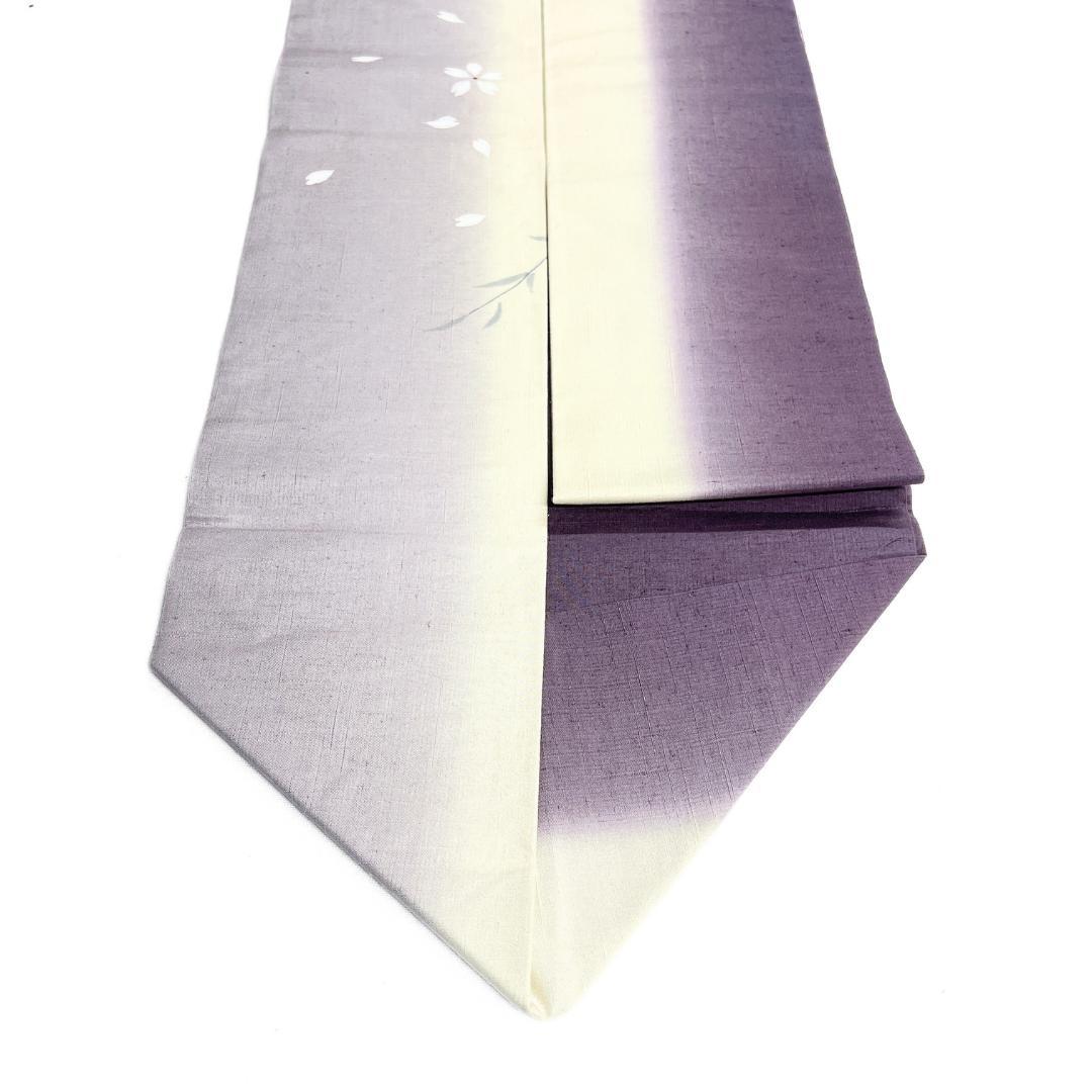 名古屋帯　紬　桜　縦縞　グラデーション　着物　122b d ms