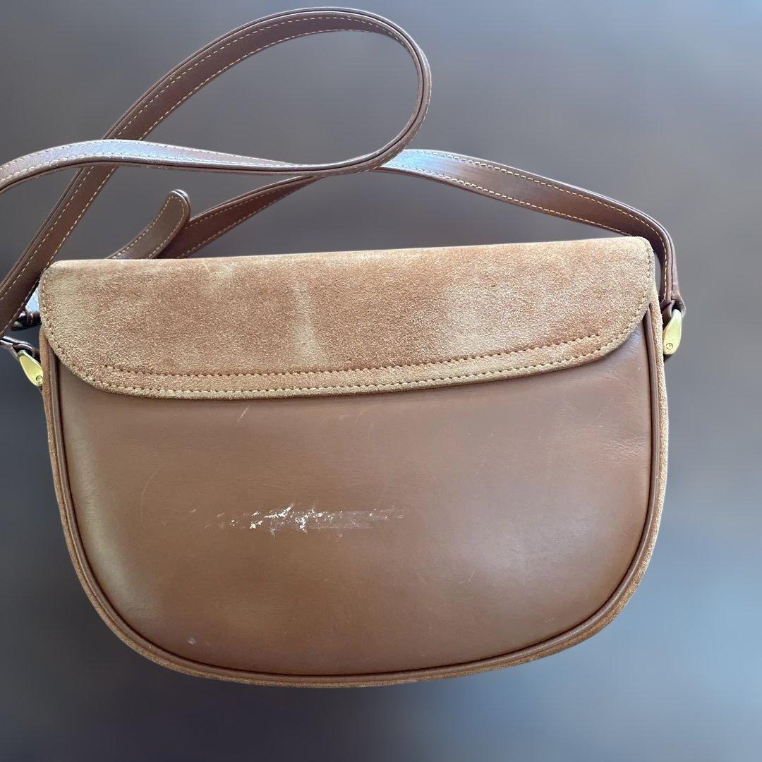 GUCCI ブラウン スエード ショルダーバッグ