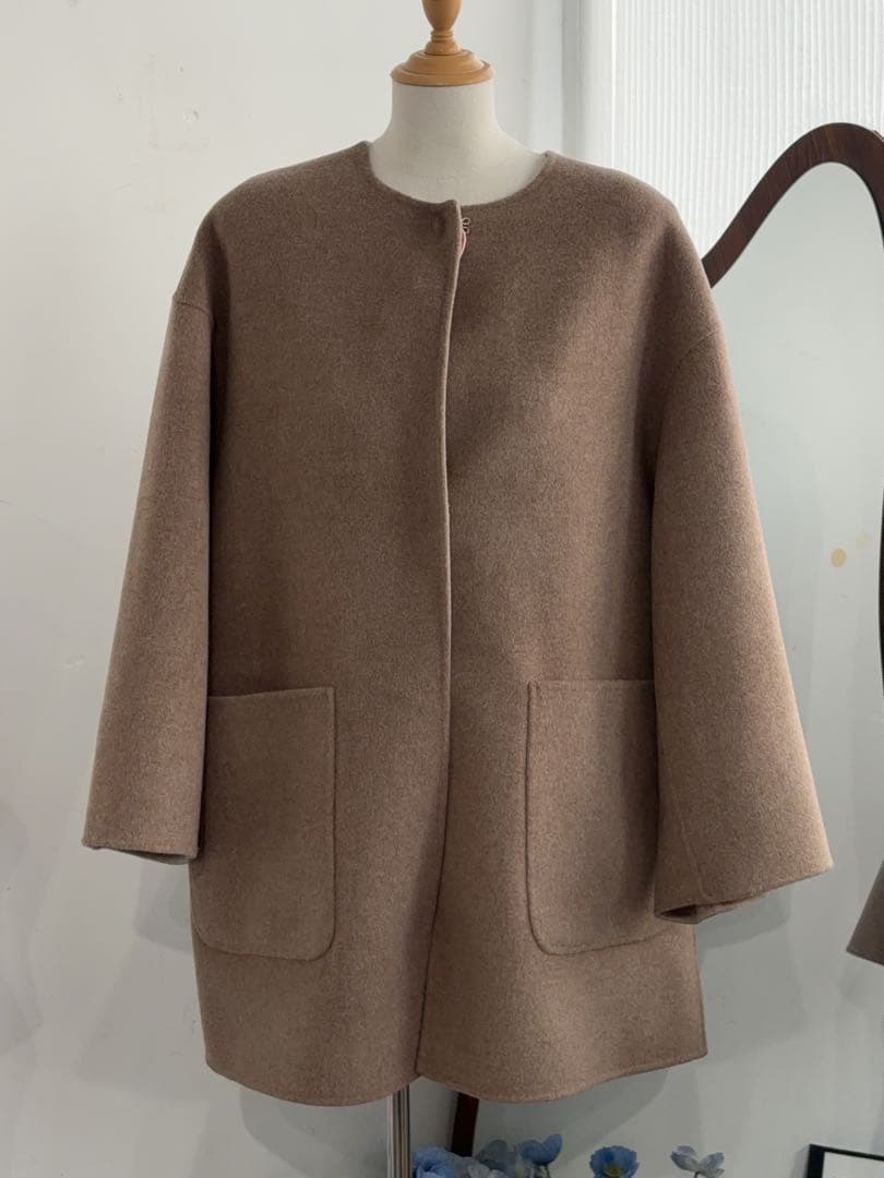 UNITED ARROWSバイカラー リバー ミドルコート