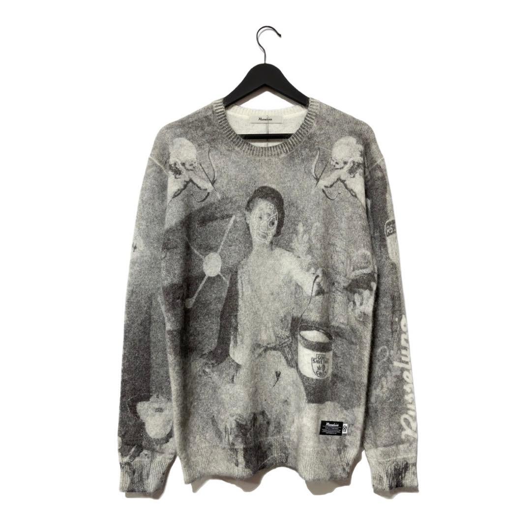 新品 ラッセルノ ゴルフ グラフィック ニット セーター ブラック L 5