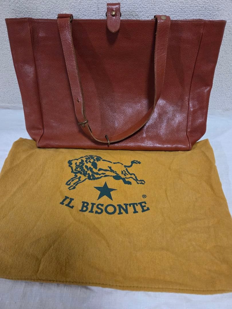IL BISONTE ブラウン レザートートバッグ フルレザー A4