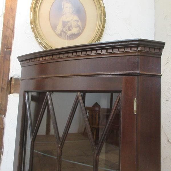 イギリス アンティーク 家具 ウォール コーナーキャビネット 英国 6103e