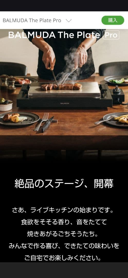BALMUDA The Plate Pro ホットプレート　☆新品未開封品☆