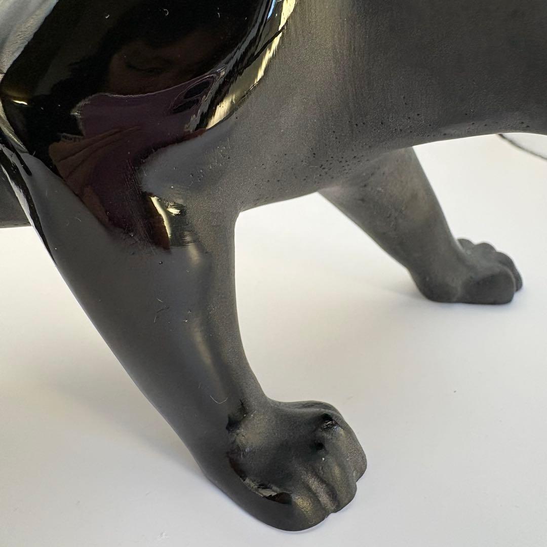 ドームフランス ブラックパンサー 黒ヒョウ クリスタル ガラス 置物 オブジェ