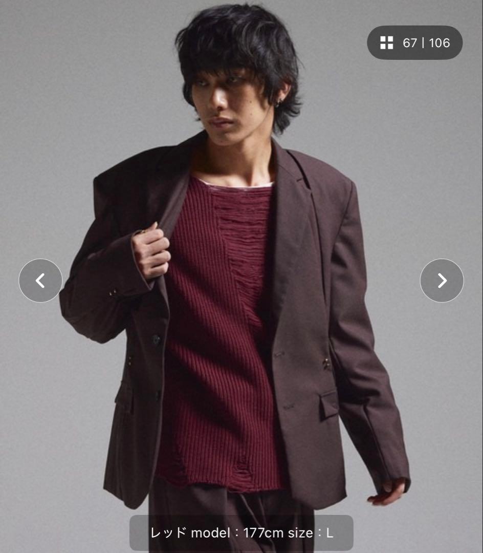 か*げ様 【GRANCY】Pierced Damage Knit / ピアスダメ