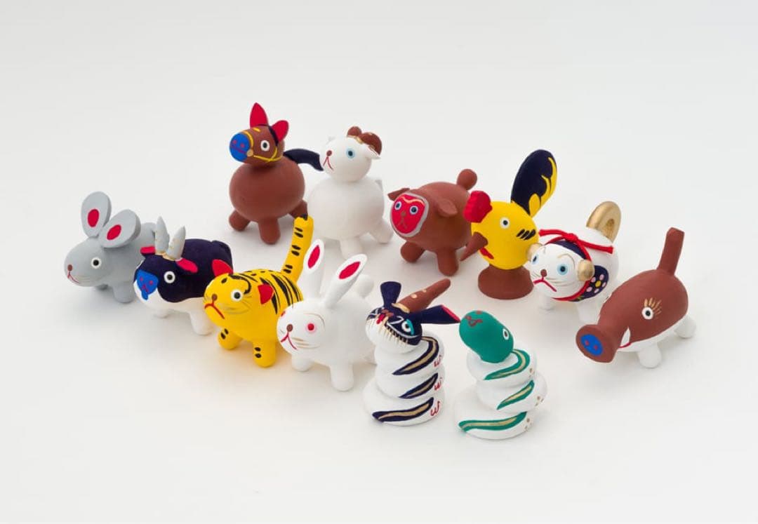 鳥取伝統工芸 おぐら屋 木彫十二支 木箱入 解説書付 未使用