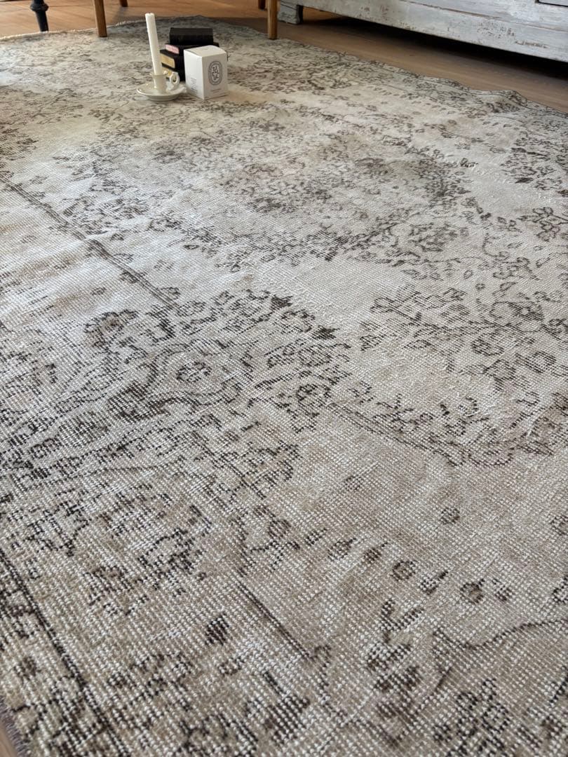 ヴィンテージラグ　トルコ　アナトリア　ウォッシュ　ベージュオーバーダイ