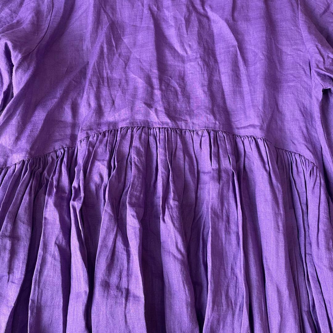 BEARDSLEYビアズリー リネンギャザーチュニック　パープル