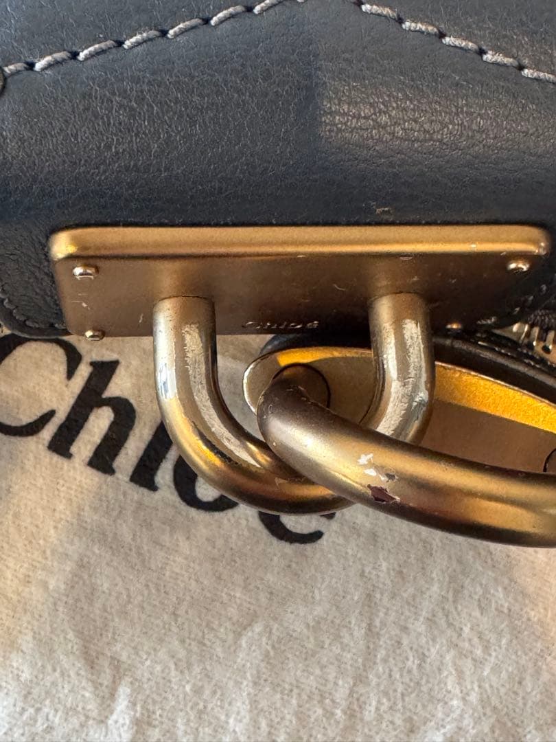 クロエ パディントン ハンドバッグ レザー　ダークグレー