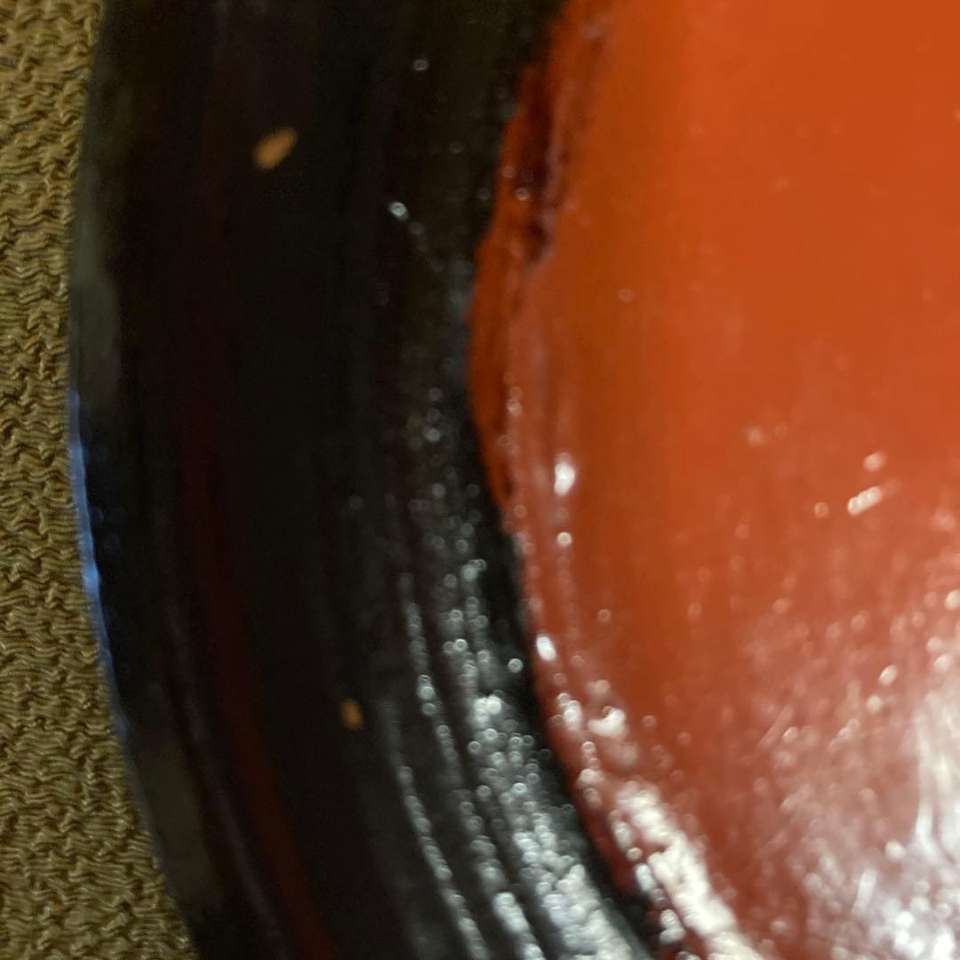 時代 根来塗 盆 5点 民芸（根来 伊万里） 15×2.5cm 木箱入り