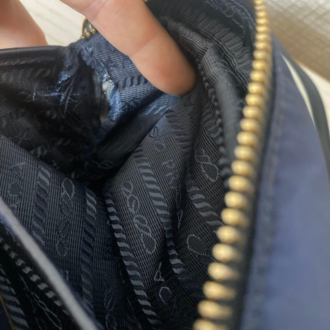 PRADA ネイビー ショルダー 1NF727 TESSUTO FIOCCO