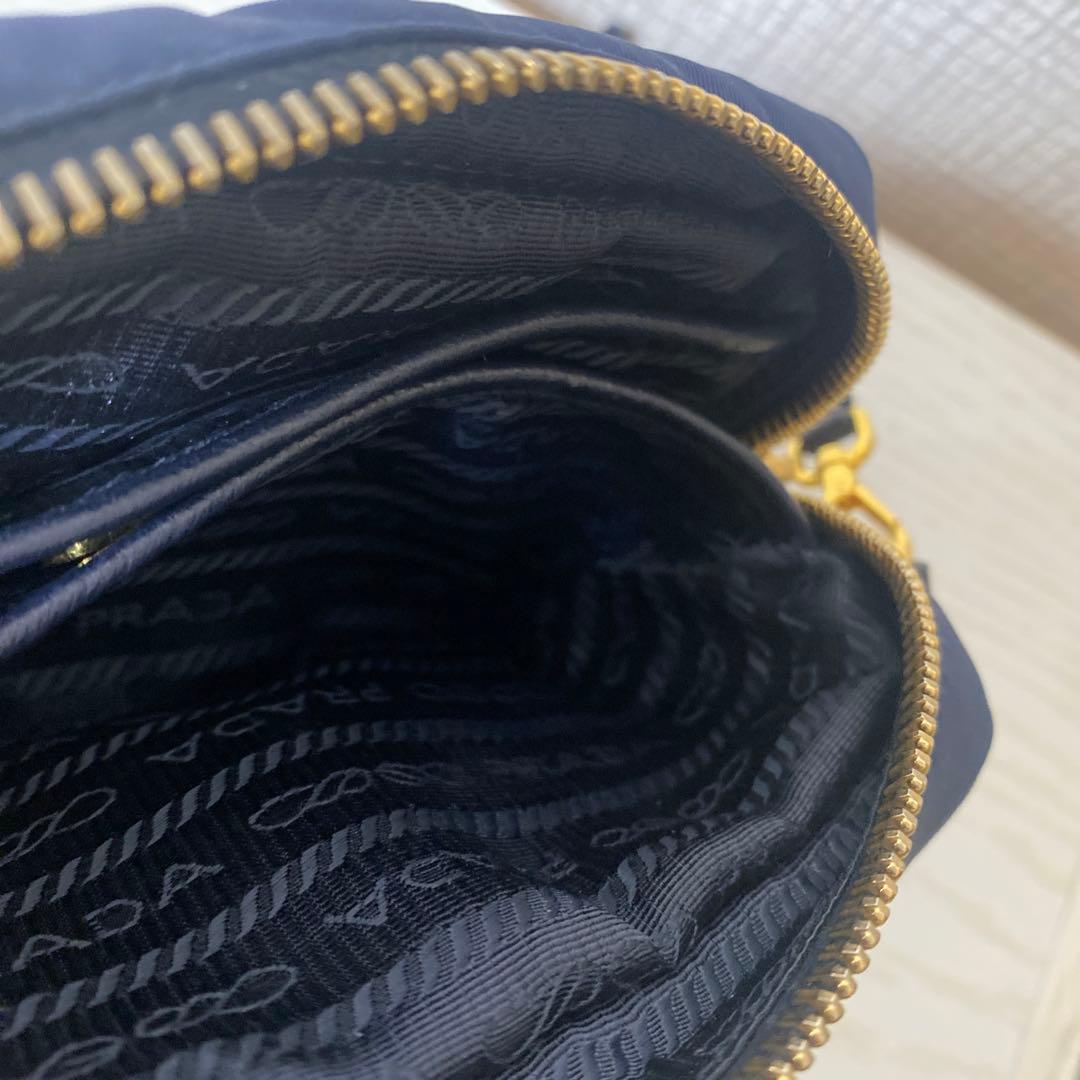 PRADA ネイビー ショルダー 1NF727 TESSUTO FIOCCO