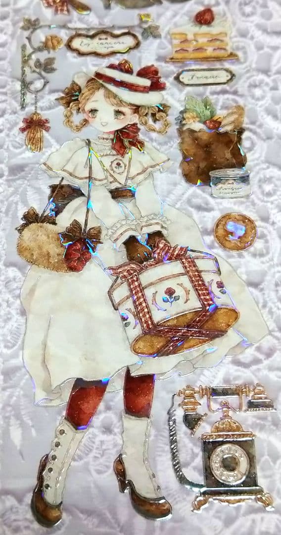 のこり２✩J620＃纤手遥望(贝壳光)Shine切り売り海外人物マステ女の子