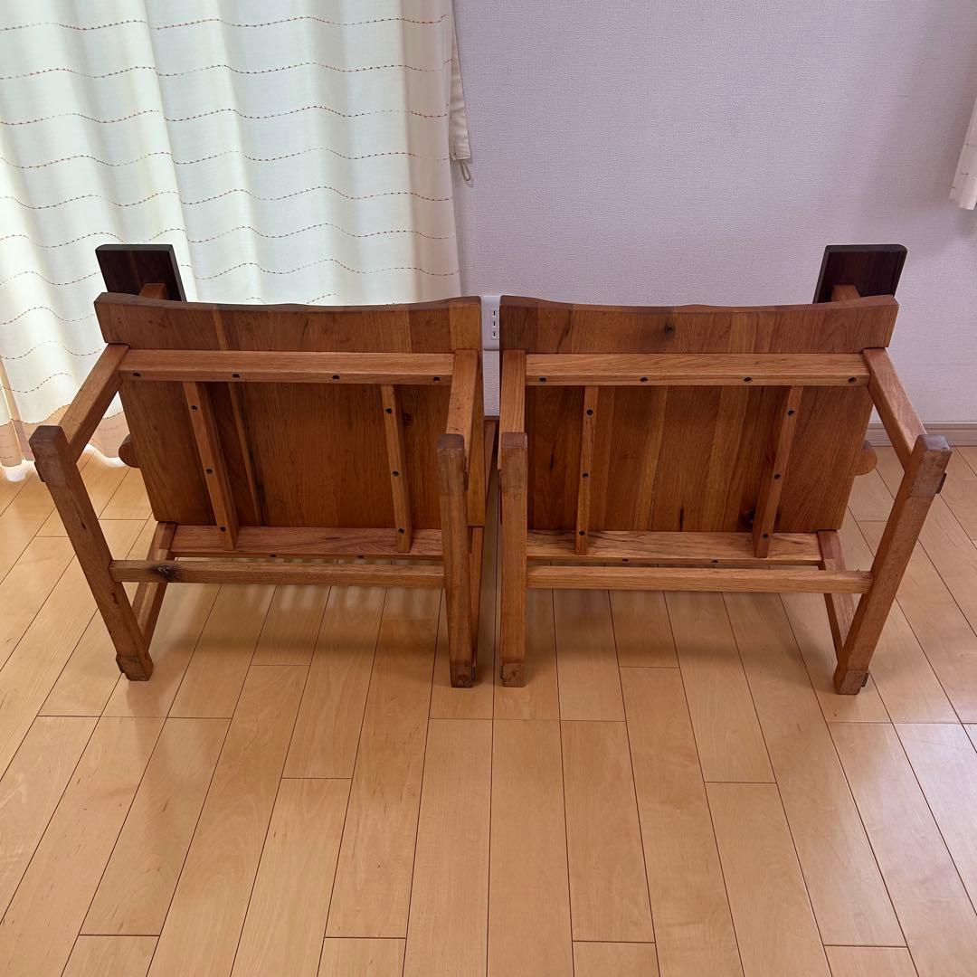 町八家具　クルミ材　ダイニングチェア　ハイバック無垢材　② 肘付　アームチェア