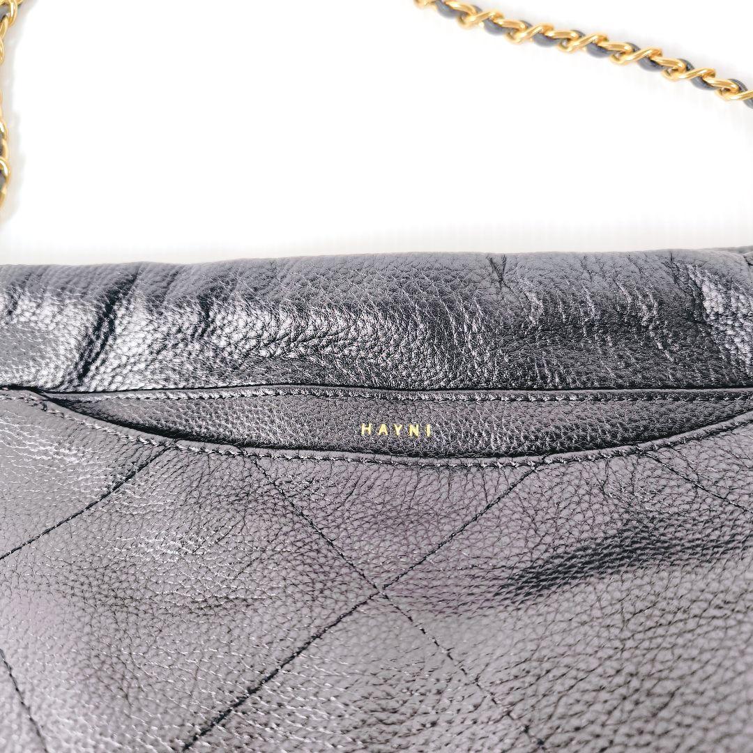 【極美品】HAYNI ブラックレザー ショルダーバッグ 未使用級
