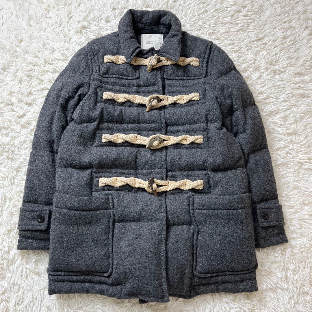 極美品 sacai ダッフルコート ダウン グレー 2way