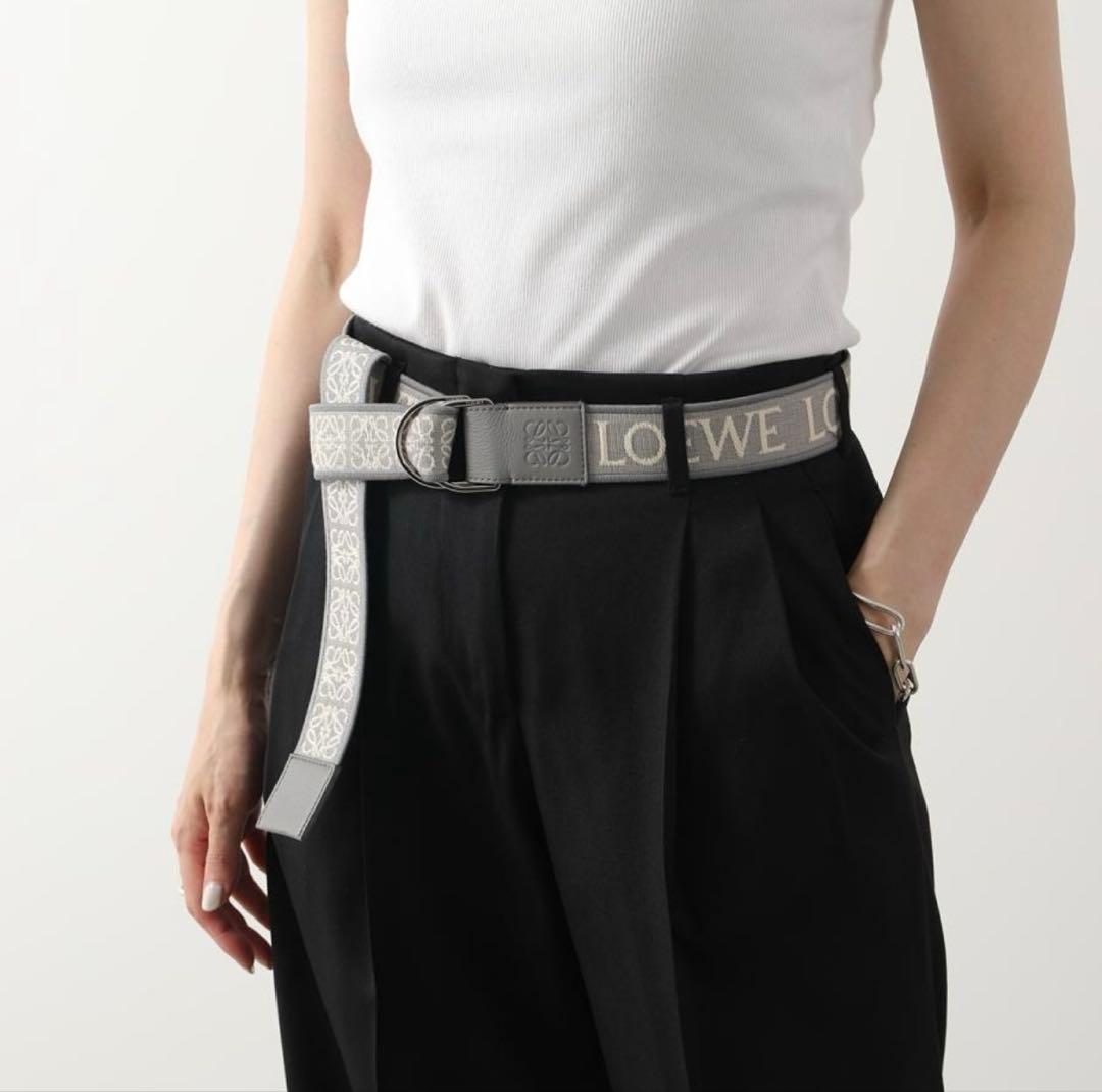 LOEWE Dリングロゴベルト アスファルトグレー　美品