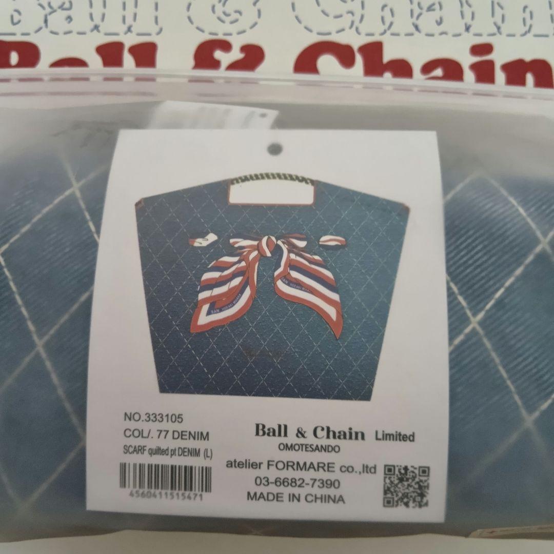 【新品】表参道限定品 ボールアンドチェーン★デニムリボン Ｌトリコロール