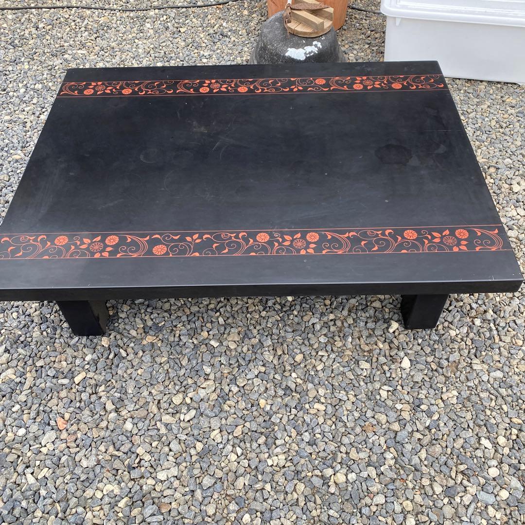 黒塗り 上品な ローテーブル 座卓 文机 書机　幅120cm