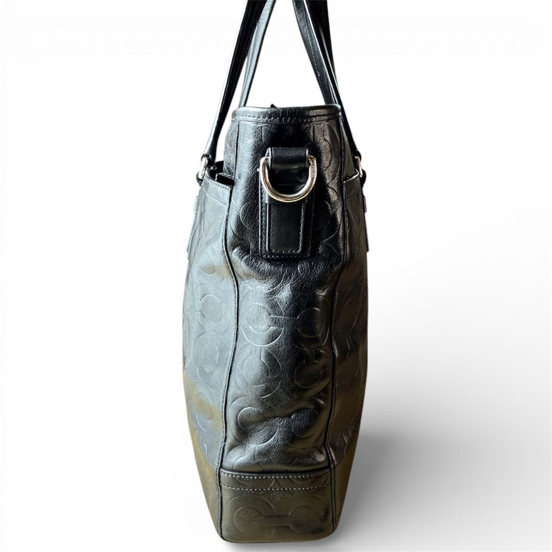 【美品】COACH コーチ70253 オプアートビジネスバッグ　2way A4