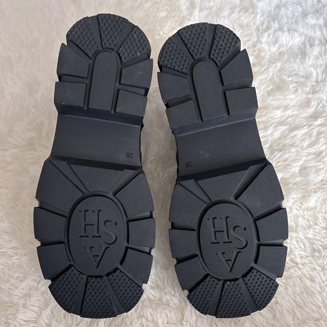 ASH 厚底 トラックソール サイドファスナーチェーン ショートブーツ