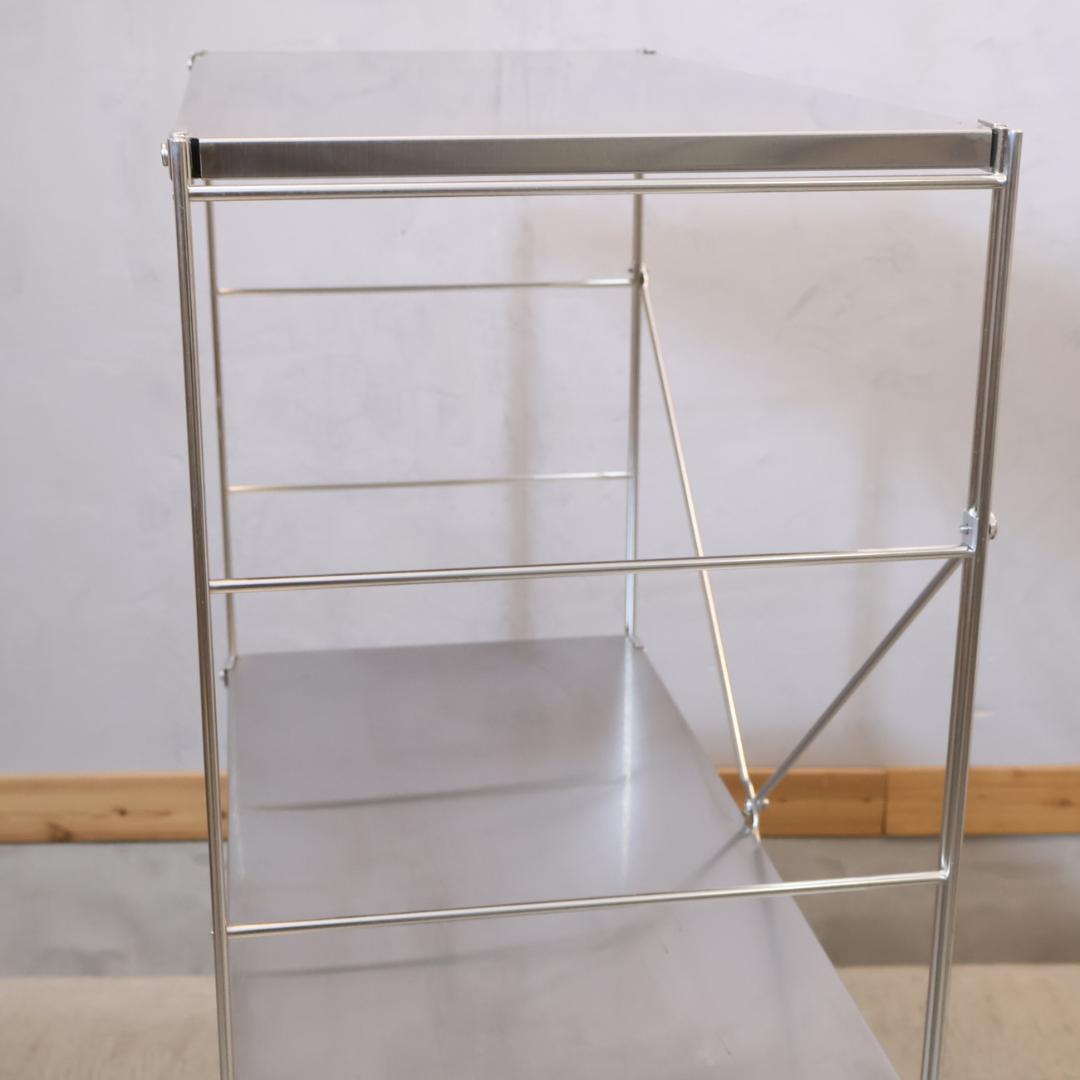 無印良品 MUJI ステンレス 3段ユニットシェルフ オープンラック 収納 棚