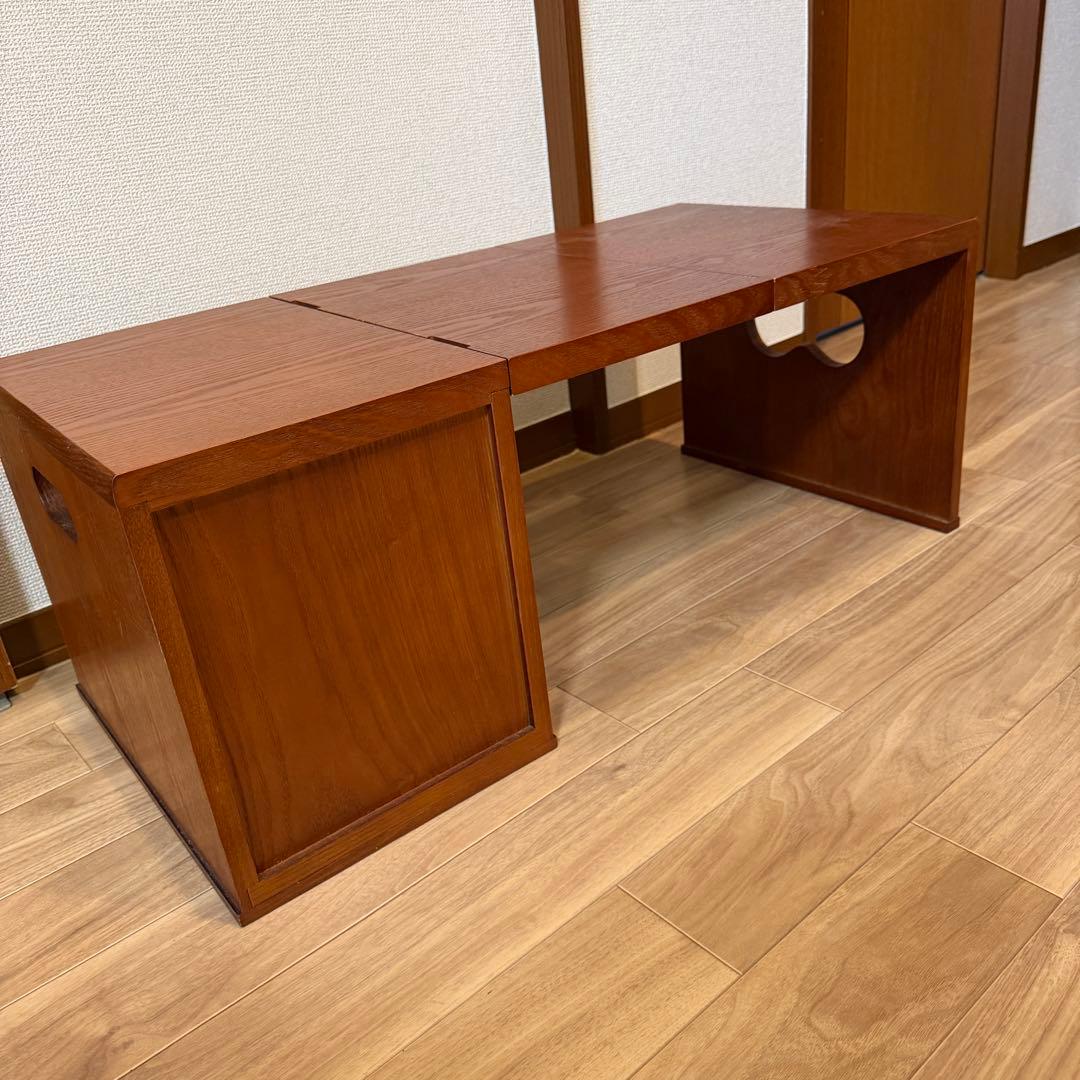 折りたたみ式文机　片袖　引き出し3杯　和家具 木製デスク　書斎