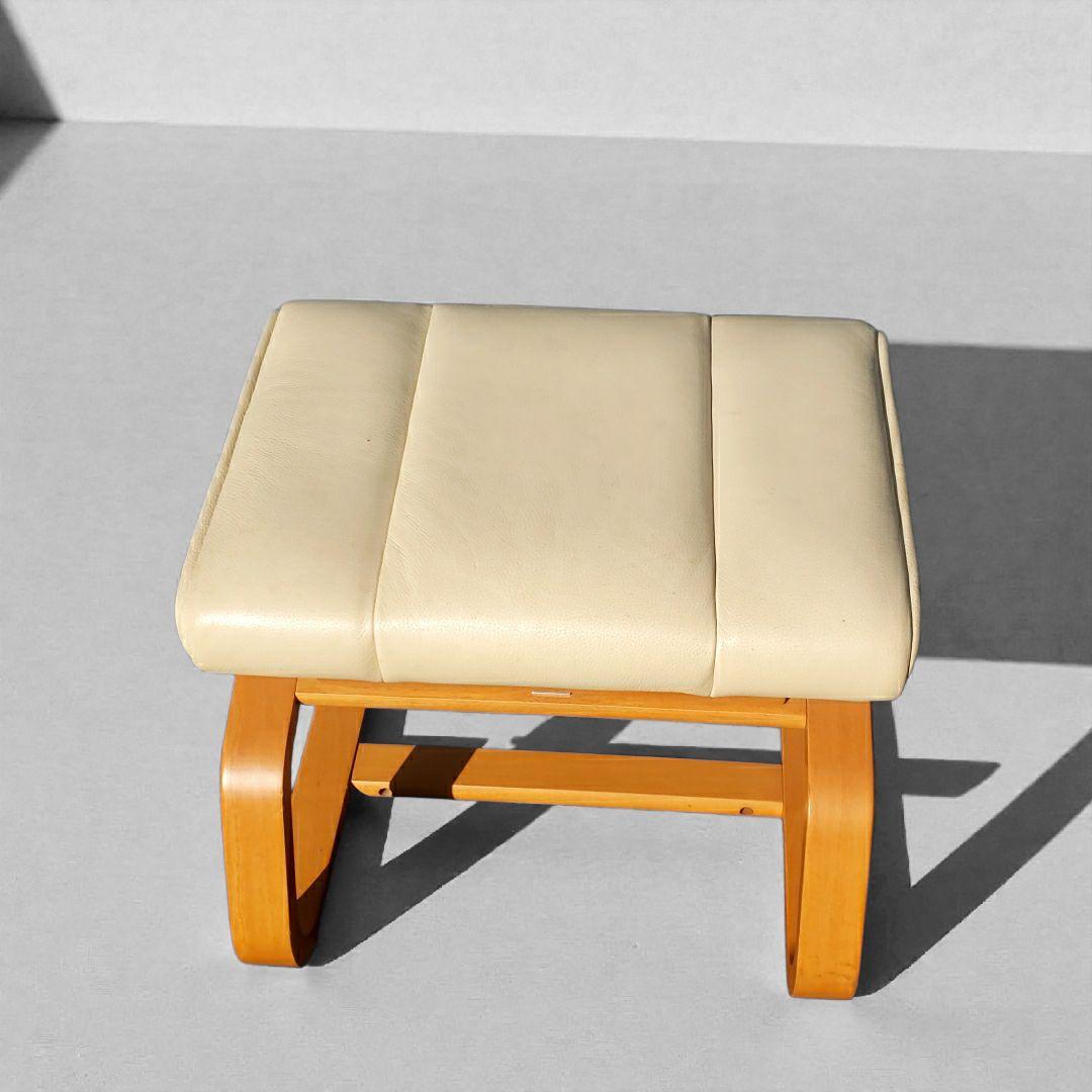 高級家具 富士ファニチア X1188Z オットマン 曲げ木 北欧 モダン