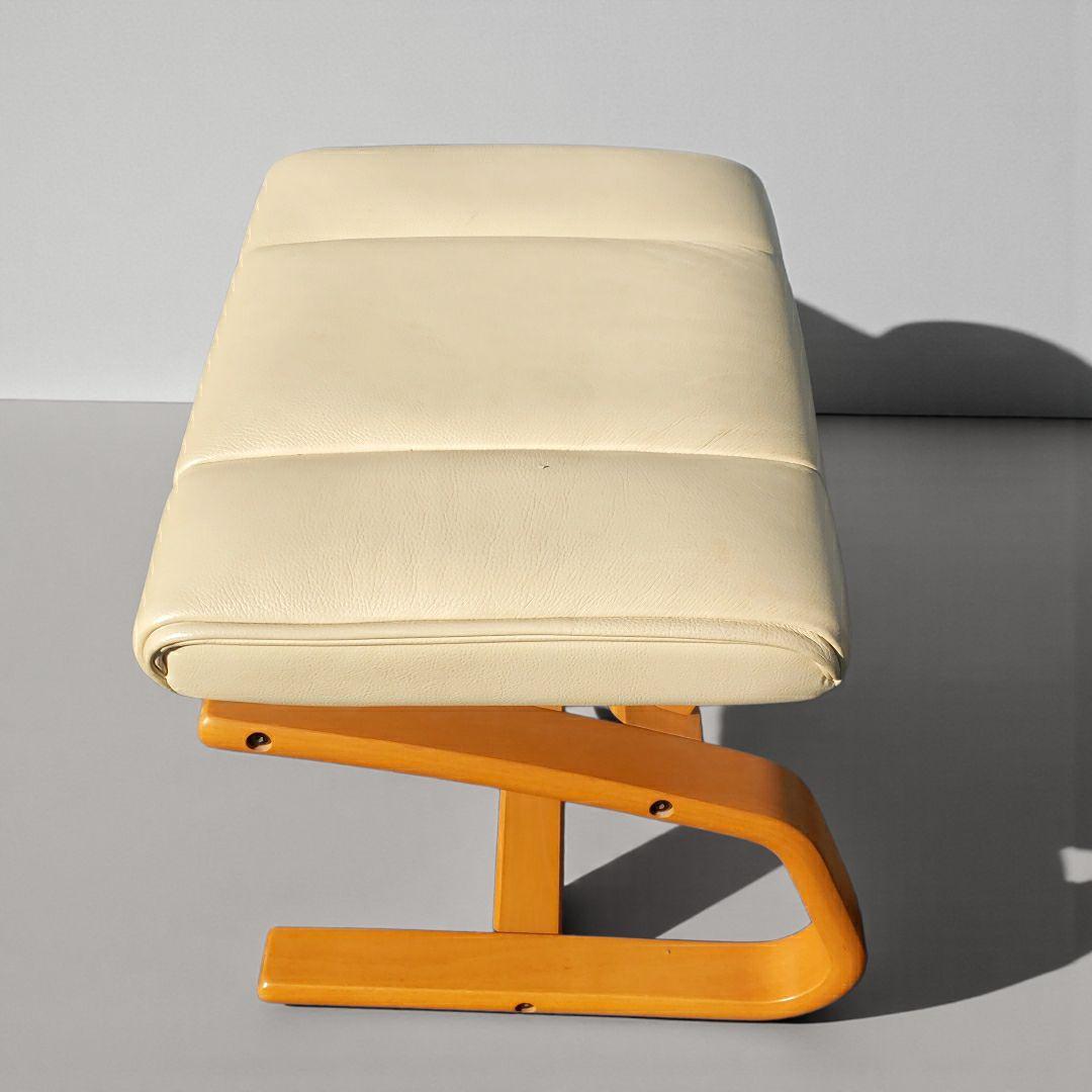 高級家具 富士ファニチア X1188Z オットマン 曲げ木 北欧 モダン