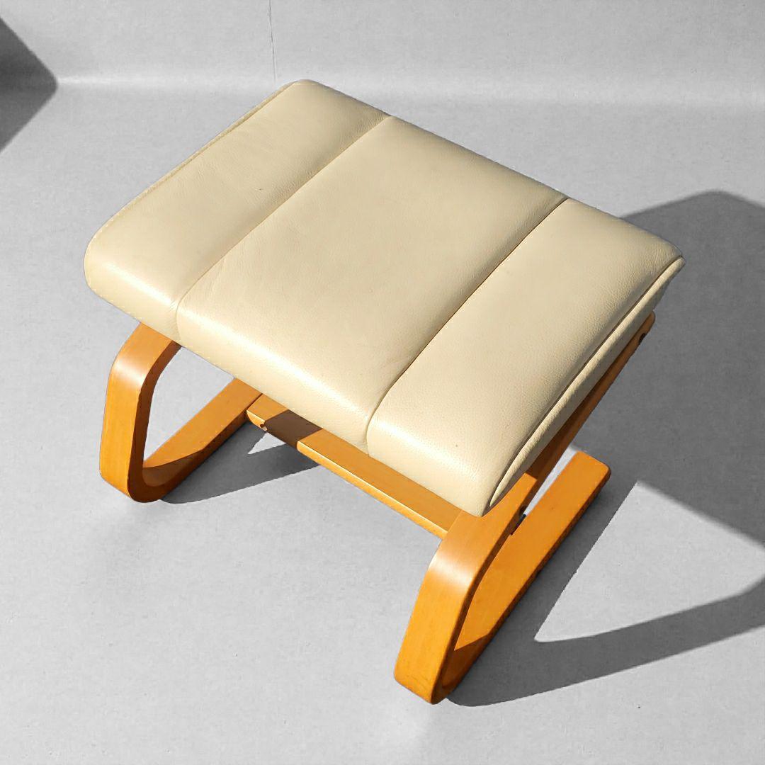 高級家具 富士ファニチア X1188Z オットマン 曲げ木 北欧 モダン