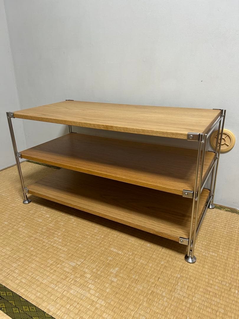 【廃盤希少】ステンレスユニットシェルフ 木棚3段 幅86× 奥行41× 高さ46