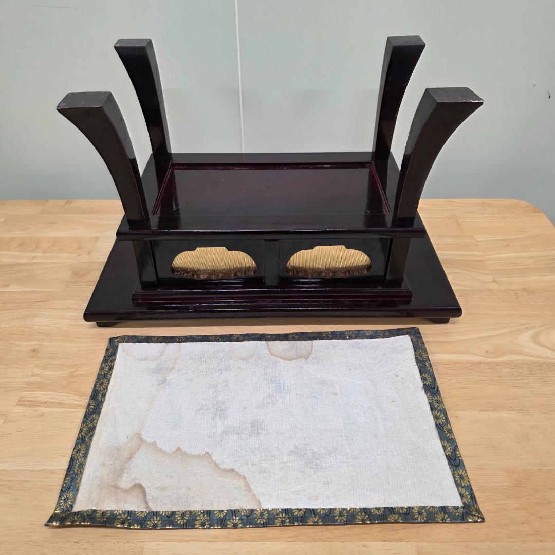 引き出し付き黒座卓 経机 お供え机 16号 仏壇用机 仏壇前机 仏壇前台