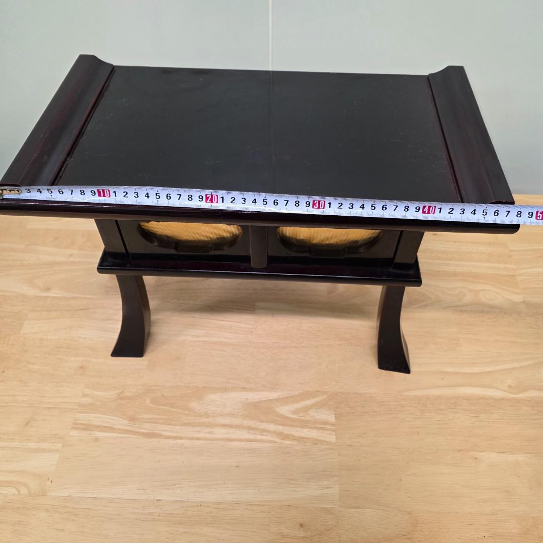 引き出し付き黒座卓 経机 お供え机 16号 仏壇用机 仏壇前机 仏壇前台