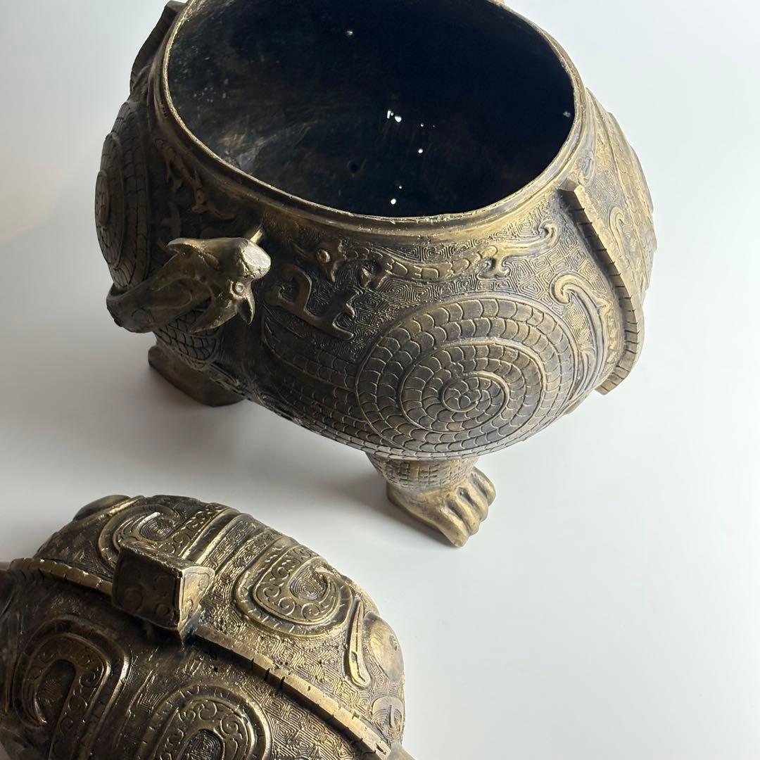 青銅 饕餮 鴟鶚尊 梟ゆう 中国美術 青銅器 中国