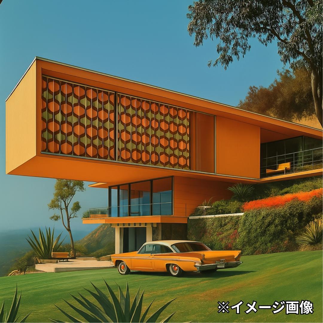 レトロ ミッドセンチュリー 昭和 モダン ドレープカーテン retro