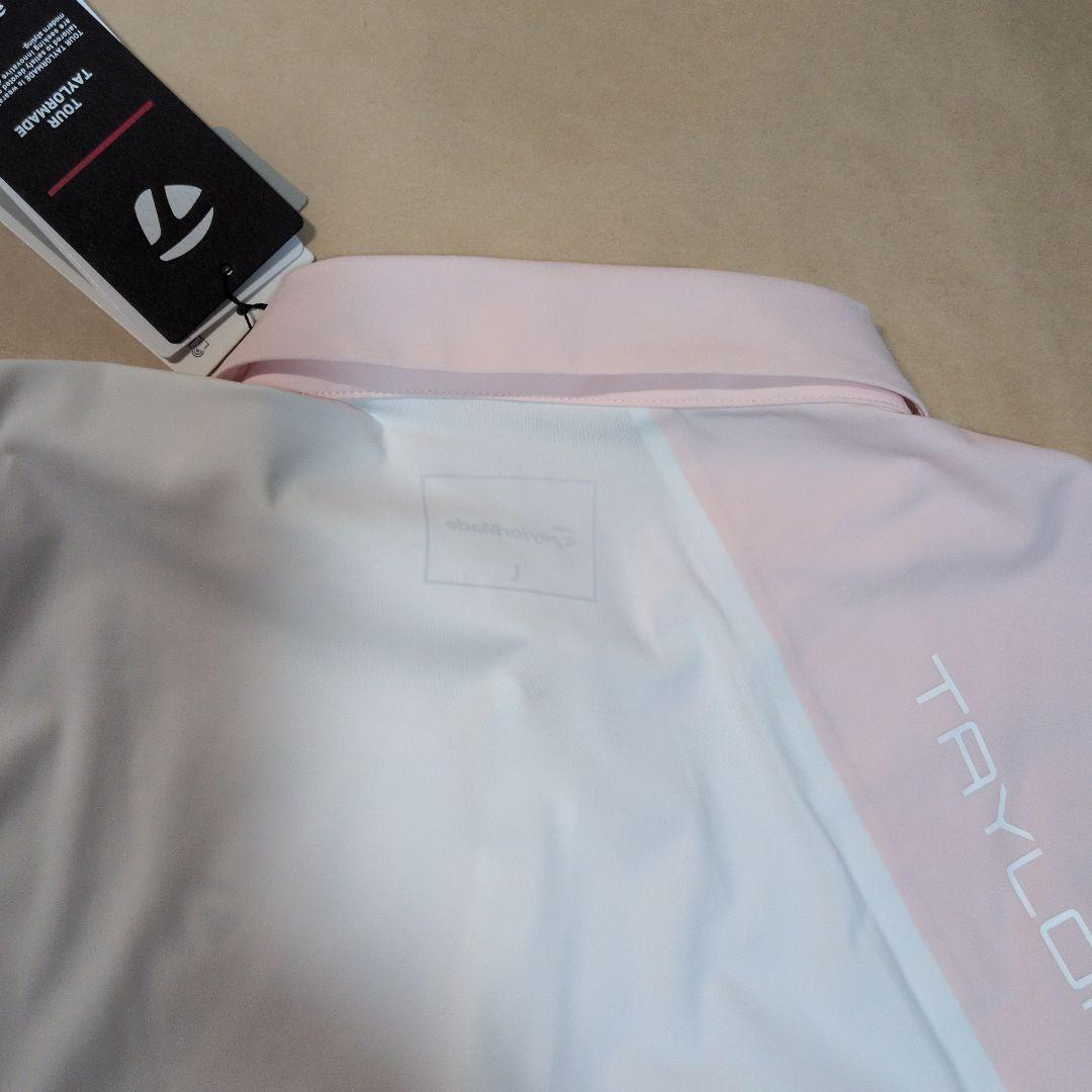 テーラーメイド:レディース:Lサイズ:長袖ポロシャツ:白/ピンク