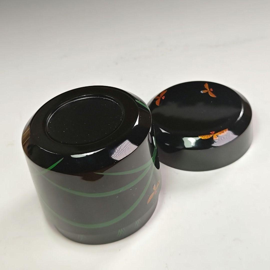 ウ206 棗『中村宗悦』『即中斎好　早苗蛍蒔絵　雪吹茶器　共箱』茶道具　漆塗