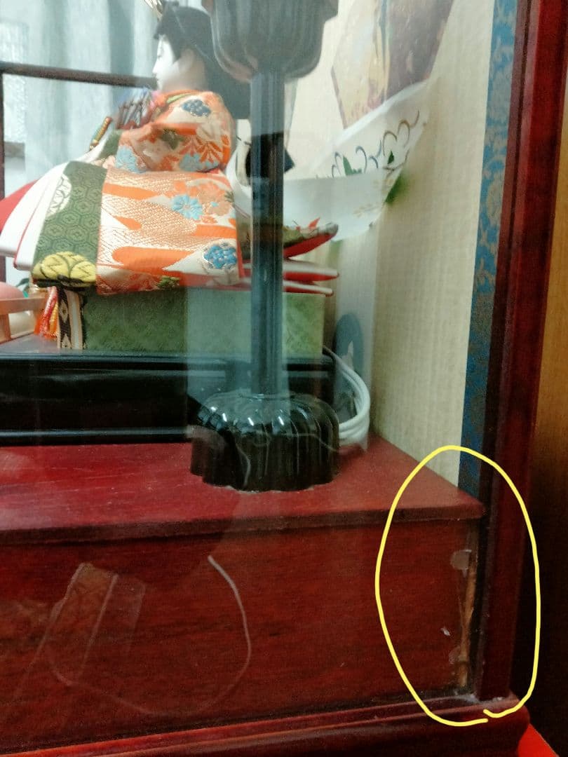 雛人形　久月　ガラスケース入　元箱有　煙草ペット無