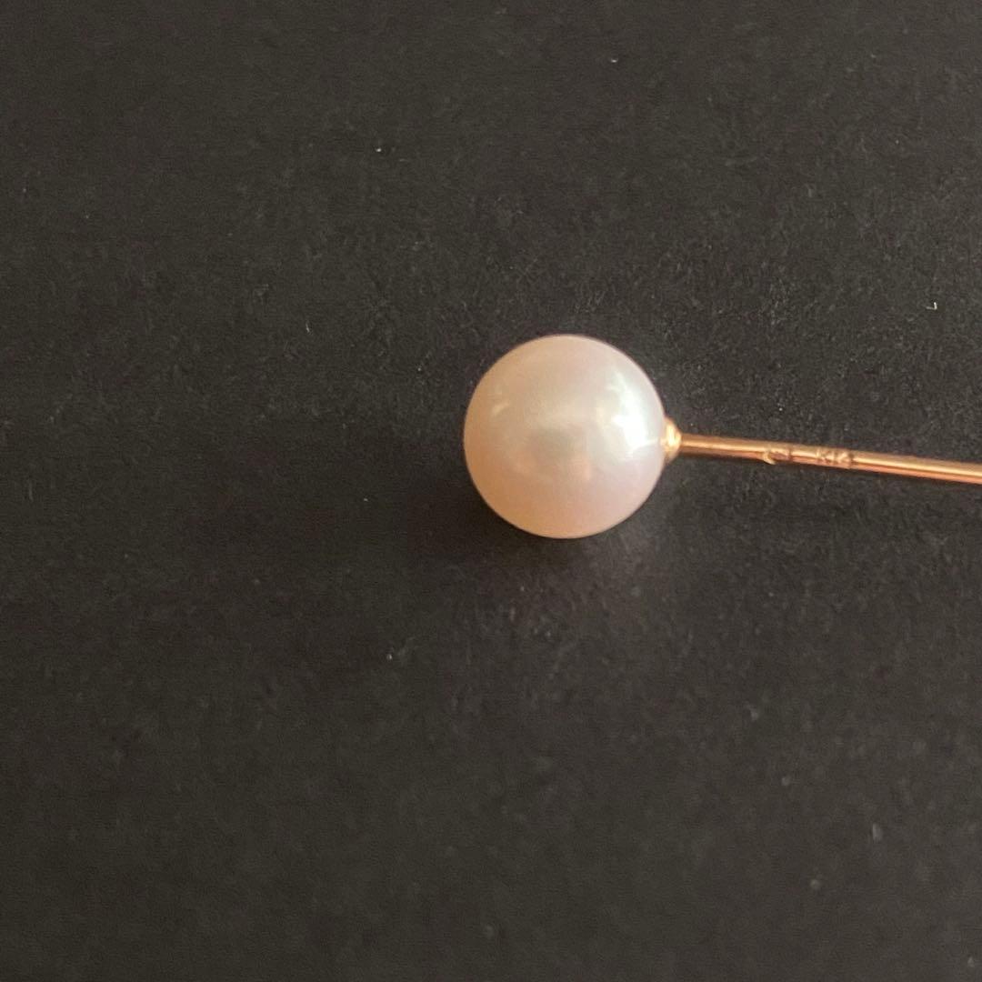 極美品 MIKIMOTO ミキモト パール 真珠 ブローチ ピン K14