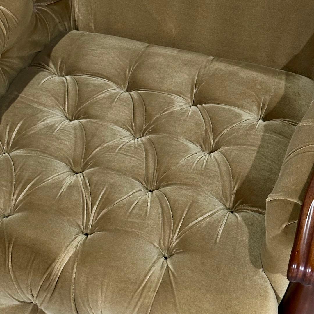 ✦70s✦昭和レトロ Maruni マルニ アームチェア 木製×ベルベット