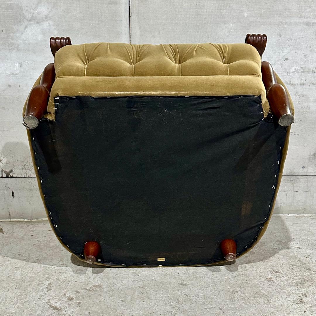 ✦70s✦昭和レトロ Maruni マルニ アームチェア 木製×ベルベット