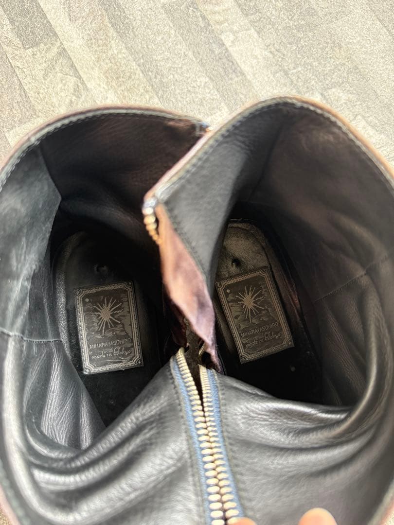 靴 Mihara Yasuhiro Leather Zip Boots