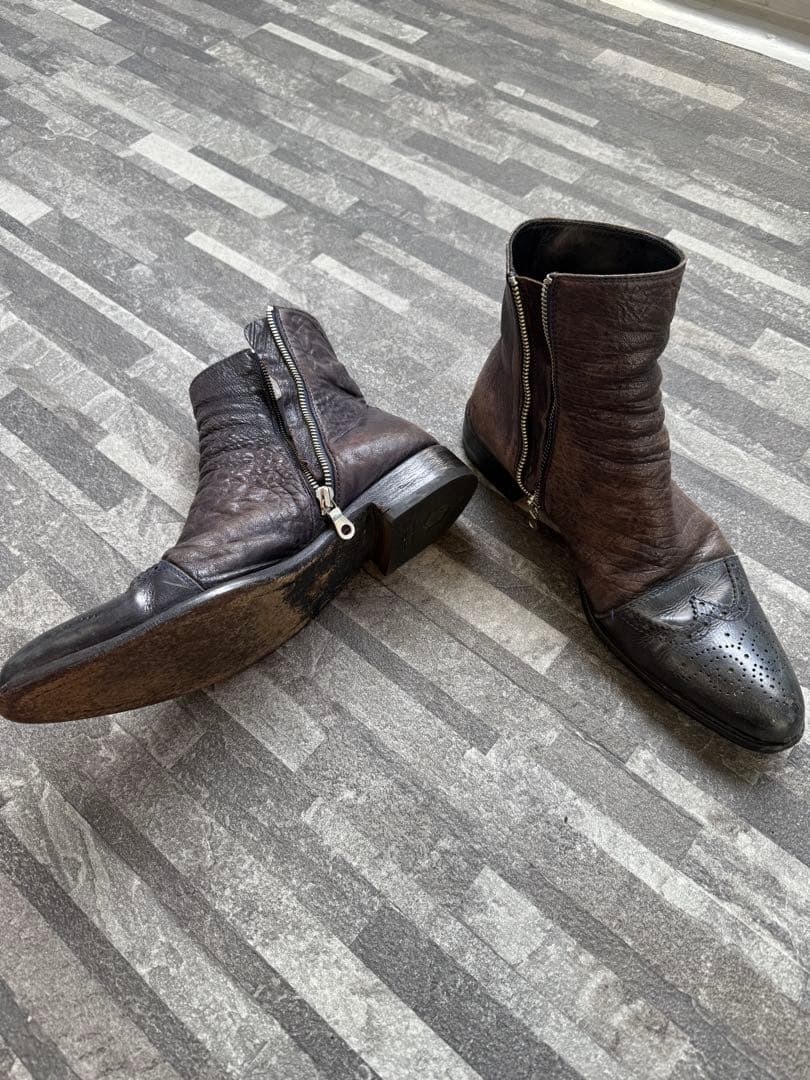 靴 Mihara Yasuhiro Leather Zip Boots