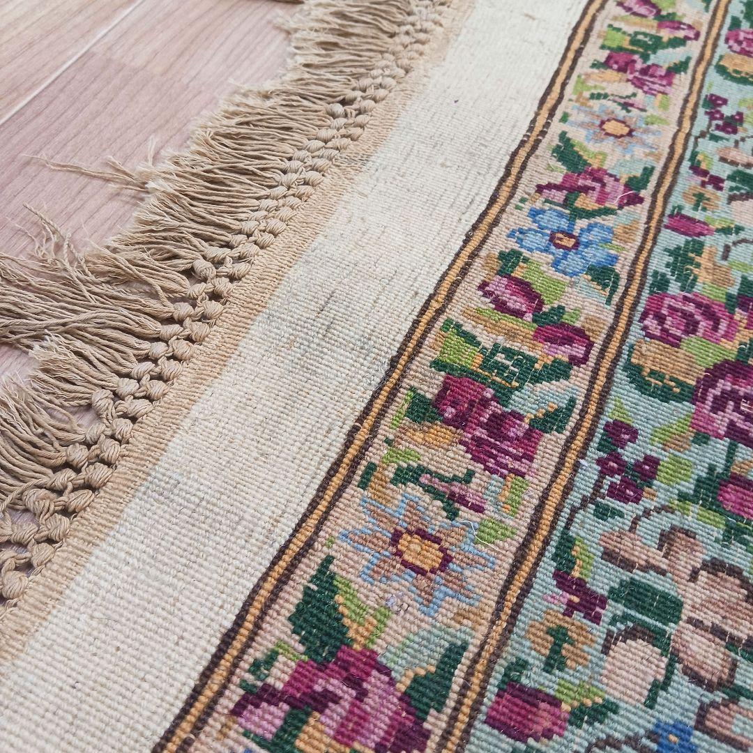 Y3184 高級ペルシャ絨毯 ケルマン産 ウール100% 手織り 特大4m越え